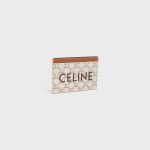 CARD HOLDER IN TRIOMPHE CANVAS WITH CELINE PRINT WHITE/TAN - Image 2